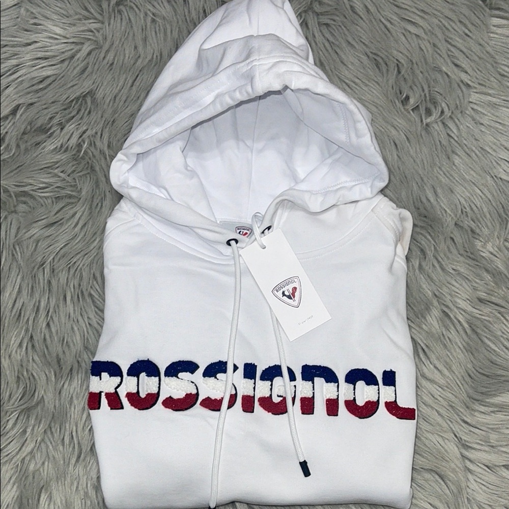 Rossignol White Hoodie with Multicolor Logo